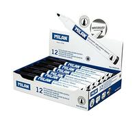 MILAN Caja 12 rotuladores para pizarra blanca punta redonda negro