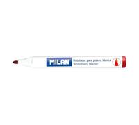 MILAN CAJA 12 ROTULADORES PARA PIZARRA BLANCA PUNTA REDONDA ROJO