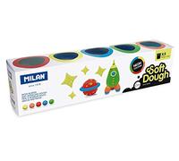 Pasta milan para modelar soft dough neon caja de 5 botes colores surtidos 142 g