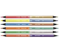 MILAN CAJA 6 LÁPICES BICOLOR TRIANGULARES MADERA NEGRA (COLORES FLUO + METALIZADOS)