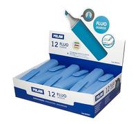 MILAN Caja expositora 12 marcadores fluorescentes azul