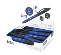 MILAN Caja expositora 25 bolígrafos P1 touch Stylus, tinta azul