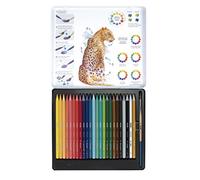 MILAN® Caja metálica 24 lápices de colores 100% mina acuarelable Todocolor + 1 pincel