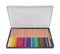 MILAN, Caja metálica 36 lápices de colores acuarelables mina gruesa diámetro 3,5 mm hexagonales pincel