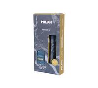 MILAN® Caja regalo serie Lava con bolígrafo P1, portaminas PL1 0,5 mm HB y afilaborra CAPSULE, azul