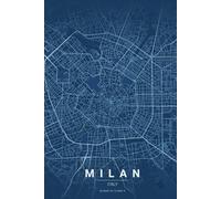 Milan City Map Urban Blueprint College Ruled White Paper Composition Notebook: deal for School, University, Office, Travel Notes, Work and Free Time or as a Diary or Journal