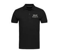 Milan Coordinates Italy City Travel - Polo bordado, para hombre, ropa para hombre, Negro, XXL