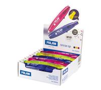 Milan Correction Tape Caja de 12 Correctores de Escritura en Cinta 5mmx6m Colores Surtidos