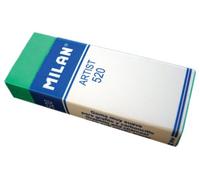 Milan CPM 520, Caja 20 Gomas Plastico Rectangular Envuelta Individual, Color Verde