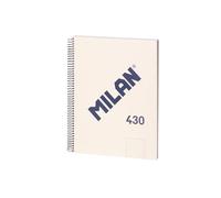 MILAN® Cuaderno A4 con espiral y tapa dura, 80 hojas blancas de 95 gr/m², colección 430 since 1918, beige