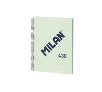 MILAN® Cuaderno A4 con espiral y tapa dura, 80 hojas blancas de 95 gr/m², colección 430 since 1918, verde