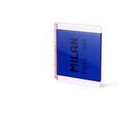 MILAN® Cuaderno A4 con espiral y tapa dura, papel blanco, 80 hojas MILAN nata®, azul