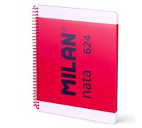 MILAN® Cuaderno A4 con espiral y tapa dura, papel blanco, 80 hojas MILAN nata®, rosa