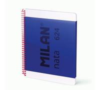 MILAN® Cuaderno A4 con espiral y tapa dura, papel cuadriculado, 80 hojas nata®, azul