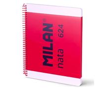 MILAN® Cuaderno A4 con espiral y tapa dura, papel cuadriculado, 80 hojas nata®, rosa