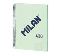 MILAN® Cuaderno A4 con tapa dura, cuadrícula 5x5mm, 80 hojas, papel de 95 gr/m², serie 1918, verde