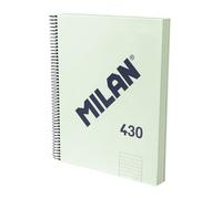 MILAN® Cuaderno A4 con tapa dura, papel a líneas (7 mm), 120 hojas de 95 gr/m², colección goma 430, verde