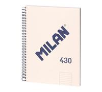 MILAN® Cuaderno A4 con tapa dura, papel pautado a líneas, 80 hojas, serie 1918, beige