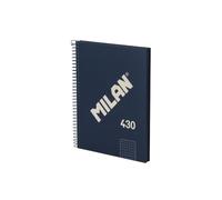 MILAN® Cuaderno A5 con tapa dura, cuadrícula 5 x 5 mm, 80 hojas de 95 gr/m², colección 430, azul