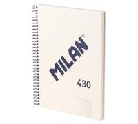 MILAN® Cuaderno A5 con tapa dura, cuadrícula 5 x 5 mm, 80 hojas de 95 gr/m², colección 430, beige