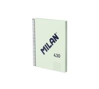 MILAN® Cuaderno A5 con tapa dura, cuadrícula 5 x 5 mm, 80 hojas de 95 gr/m², colección 430, verde