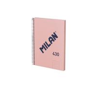 MILAN® Cuaderno A5 con tapa dura, papel a líneas (7 mm), 80 hojas de 95 gr/m², colección 430, rosa