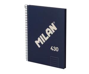 MILAN® Cuaderno A5 con tapa dura, papel a líneas (7 mm), 80 hojas de 95 gr/m², colección MILAN 430, azul