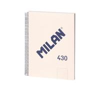MILAN® Cuaderno A5 con tapa dura, papel a líneas (7 mm), 80 hojas de 95 gr/m², colección MILAN 430, beige