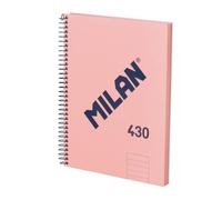 MILAN® Cuaderno A5 con tapa dura, papel a líneas (7 mm), 80 hojas de 95 gr/m², colección 430, rosa