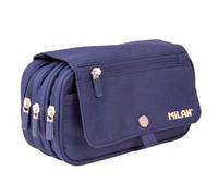 Milan® estuche portatodo 4 cremalleras con solapa 1918, azul