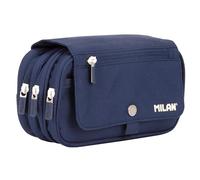 MILAN® Estuche portatodo 4 cremalleras con solapa 1918, azul