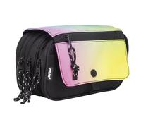 MILAN® Estuche portatodo 4 cremalleras con solapa Sunset, negro