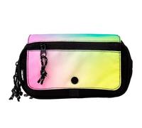 Milan® estuche portatodo 4 cremalleras con solapa sunset, negro