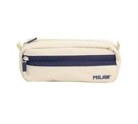 Milan estuche rectangular 2 cremalleras serie 1918 beige