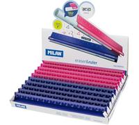 Milan Expositor 10 Reglas Metal Touch Eraser&Ruler 15cm
