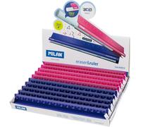 Milan expositor 10 reglas metal touch eraser&ruler 15cm
