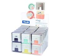 Milan expositor 30 gomas de miga de pan con funda protectora silver cm