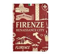 Milan Fashion Capital - Soporte para pasaporte de piel para viajes, fundas de pasaporte de gran capacidad para hombres, artículos esenciales de viaje, Florence Renaissance City, Talla única, Moda