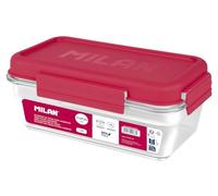MILAN® Fiambrera de tritán hermética rectangular 1,2 L nata® 624, rosa