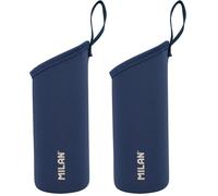 MILAN® Funda Protectora de Neopreno para Botellas isotérmicas de 0,59 l, Serie 1918, Azul Marino (Paquete de 2)