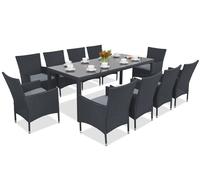 Milan/Granada 10 technorattan muebles de jardín con gran mesa Garden Point antracita