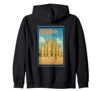 Milán Italia 50's Vintage Travel Tourist Poster Art Graphic Sudadera con Capucha