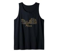 Milán Italia - Recuerdo de Viaje Panorama City Landmark Gift Camiseta sin Mangas