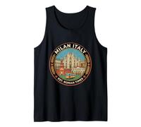 Milán Italia Round Travel Souvenir City Landmark Turista Regalo Camiseta sin Mangas