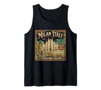 Milán Italia Viaje Souvenir City Landmark Turista Regalo Camiseta sin Mangas