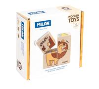 MILAN Juguete Educativo de Madera, Rompecabezas de Cubos 'Wild Safari (FACTIS, S.A. 660530)