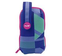 MILAN Kit Un Estuche Con Contenido Knit, Lila Estuches, 19 cm, Lila y verde