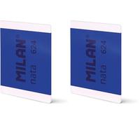 MILAN® Libreta A4 encolada, papel blanco, 48 hojas nata®, azul (Paquete de 2)