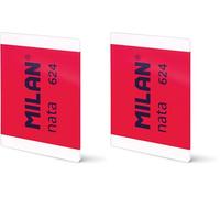 MILAN® Libreta A4 encolada, papel blanco, 48 hojas nata®, rosa (Paquete de 2)