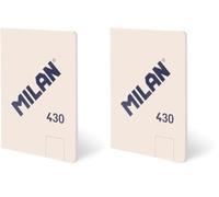 MILAN® Libreta A5 encolada, 48 hojas blancas de 95 gr/m², colección 430 since 1918, beige (Paquete de 2)